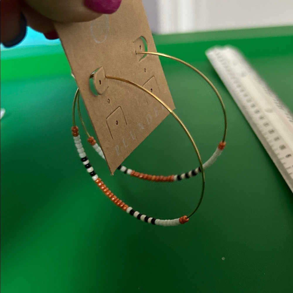Gold Beaded Hoop Earrings